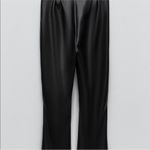 ZARA  Faux Leather Flared Cropped Pants Size S NEW Photo 11