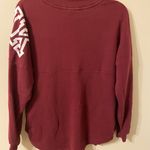 PINK - Victoria's Secret Womens Victoria’s Secret‎ VS PINK Pullover 1/2 Zip Sweatshirt Maroon White Sz XS Photo 2