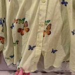 Sundays  Butterfly Flutter Print Button Down in Lime Photo 5
