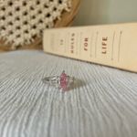 Pink Marquise Baguette Diamond Silver Ring Vintage “Michal” Promise Femme Jewelry Photo 6