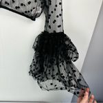 Rare London  Womens Sheer Polka Dot Top Sz XL Bell Sleeves Black Mesh Photo 8