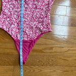 ZARA  Floral Corset Bodysuit Pink & White thin streps sleeveless Sz L Photo 8