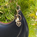 NEW Gold Heart Pendant with Faux Pearl Rhinestones Purse Bag Charm Keychain Photo 3