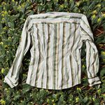 Y2K New York and Co. Blue Green Shiny Preppy Collared Longsleeve Size XL Photo 4