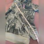 Brooklyn Cloth  Teal Swirl Embroidered Drip Hoodie. Kangaroo Pocket. Sz: S. Photo 4