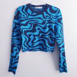 ZARA Long Sleeve Cropped Sweater Retro Heart Photo 1
