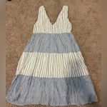 Loft White and Blue Striped Skirt Photo 2