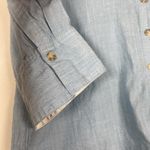 J.Crew Cropped Blue Button-Up Shirt in Washed Voile Size 8 Preppy Lightweight Photo 3