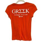 Aeropostale  Women's Sz M Rush Aero Greek T-Shirt Short Sleeve Crew Neck Orange Photo 4