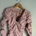 Maniere De Voir NEW Manière De Voir pink ruched long sleeve bodysuit 6 Photo 3