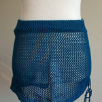 Teal Knit Mini Bikini Cover Up Skirt Size XL Blue Photo 0