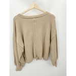 Le lis Sweater Women MEDIUM Cream Lawrence Long Sleeve Ruched Back Knit Pullover Photo 1
