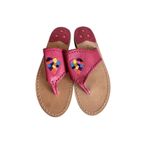 Jack Rogers  Patchwork Pink Leather Heart Sandals Size 9 Photo 2