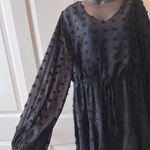 KIRUNDO Women’s Dress Long Sleeves V Neck Flowy Mini Dress Swiss Dot XL. Photo 1