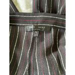 High Rise Size Small White & Red Pin Stripe Wide Leg Dress Pant Office Academia Black Photo 4