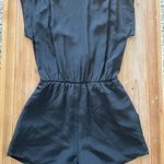 Babaton Aritzia  Black Silk Romper Short Sleeve Black Size XS Photo 4