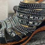 Patrizia Black & Silver Rhinestone Embellished Wedge Heel Shoes 8 41 Photo 3