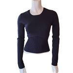 Babaton Sculpt Knit Empire Longsleeve Black Top (S) Photo 3
