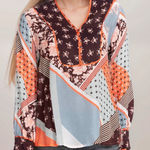 Johnny Was  Roslyn Toni Floral Patchwork Blouse Small Photo 0