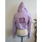 Givenchy ‎ LOGO Cropped Fleece Hoodie TUFTED COTTON Purple Photo 1