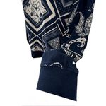 BDG Urban Outfitters Pierre Mock Neck Slouchy Top Blue & White Women’s XS BOHO Photo 5