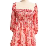 Hello Molly Aura Check Printed Ruffle Long Sleeve Dress Pink Size 6 NWOT Photo 1