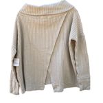 Free People NWT XS Cream Juicy Cowl Neck Long Sleeve Waffle Knit thermal top Photo 2