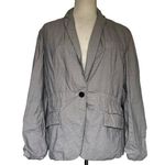 Fossil  Stripe Womens Blazer Sz S Lightweight One Button Academia Ruched Utility Photo 0