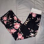 Navy Floral Print Lounge Pants Size Large Pink Photo 1