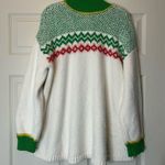 Free People Cherry Fair Aisle Green Red Sweater Dress Knit Ivory Combo NWT Small Photo 5