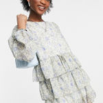 In The Style Elegant Floral Long Sleeve Dress with Tie Around Waist Photo 0