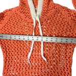 Venus Women's Orange Coral Crochet Hooded Dress Long Sleeve Size S (stretchy) Photo 6
