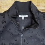 Good American NWT Laser Cut Scuba Cropped Jacket Black Leopard Mesh Full Zip Photo 7