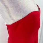 Jasmine BRIDESMAID Strapless Midi Dress Sz 14 Red Valentine's Day Sheer Prom Photo 2