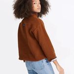 Madewell (Re)sourced Fleece Quilted Pocket Popover Jacket in Brown/Blue Size XS Photo 2