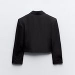 ZARA blazer cropped satin elements oversize casual suit jacket Photo 2