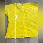 Oscar de la Renta 100% Silk Yellow Short Sleeve Semi Sheer Top Size 4 Photo 4