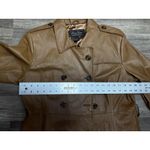 Vintage Jerry Lewis Women's Leather Coat Medium Brown Belted Double Breasted Photo 14