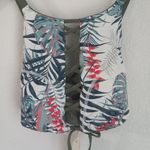 Roxy S Tropical String Tie Corset Front Halter Top in Teal Pink New! Photo 1