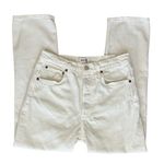 AGOLDE Women’s Riley Crop Straight Leg Sour Cream White Denim Jeans Size 28 Photo 3