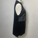 Valerie Stevens Black Faux Fur Knit Vest Size S | Longline Open Front Layering Photo 4