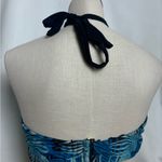 Women’s Tropical Blue Halter tie around the neck swim Top NWT 1X Photo 3