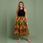 O.P.T. Tiered Midi Skirt in Tropical Print S Photo 4