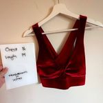Fabletics Red Velvet Twist Front Crop Top Sleeveless Tank Cami Y2K Party Photo 1