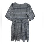 Madewell Poplin V-Neck Bubble-Sleeve Mini Dress in Plaid - Size 10 Photo 3