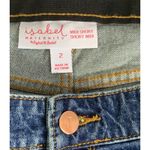 Isabel Maternity Side Panel Midi Under Belly Blue Jean Shorts Size 2 Photo 3