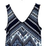 Three Pink Hearts Mini Dress Womens L Blue White Sleeveless Beachy Mediterranean Size L Photo 1