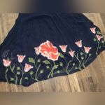 Anthropologie Floreat floral Navy
Blue Embroidered Maxi Dress boho formal fall Black Size 10 Photo 12