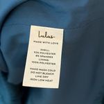 Lulus Teal Blue Lulu’s Flair For Drama Satin Jacquard Wrap Midi Dress Size S Photo 5