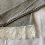 SheIn Grey Long Sleeve Crop Top With Lace Detail Photo 2